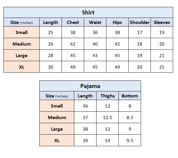 Spuffy Size Chart