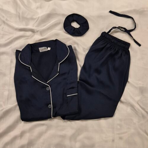 Navy Blue Silk - Premium PJ Set