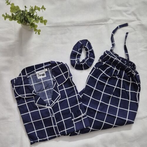 Navy Checks - PJ Set