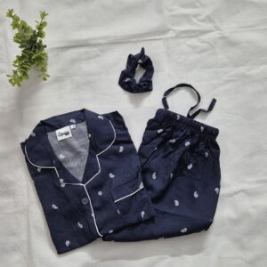 Navy Blue Paisley - PJ Set