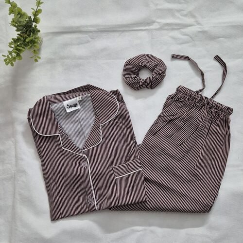 Pink Black Stripes - PJ Set