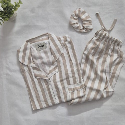 Beige Stripes - PJ Set
