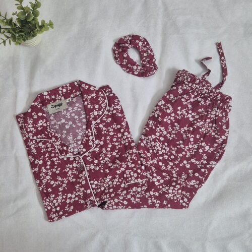Burgundy Bloom - PJ Set