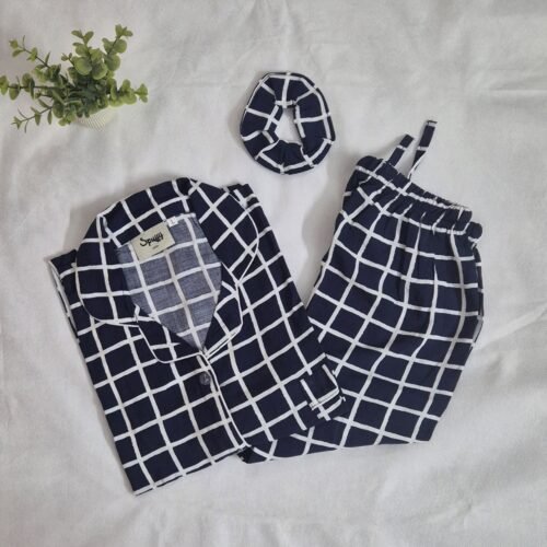 Navy Blue Classic Checks - PJ Set