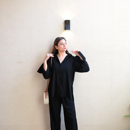 Dotted Black Linen - Coord Set