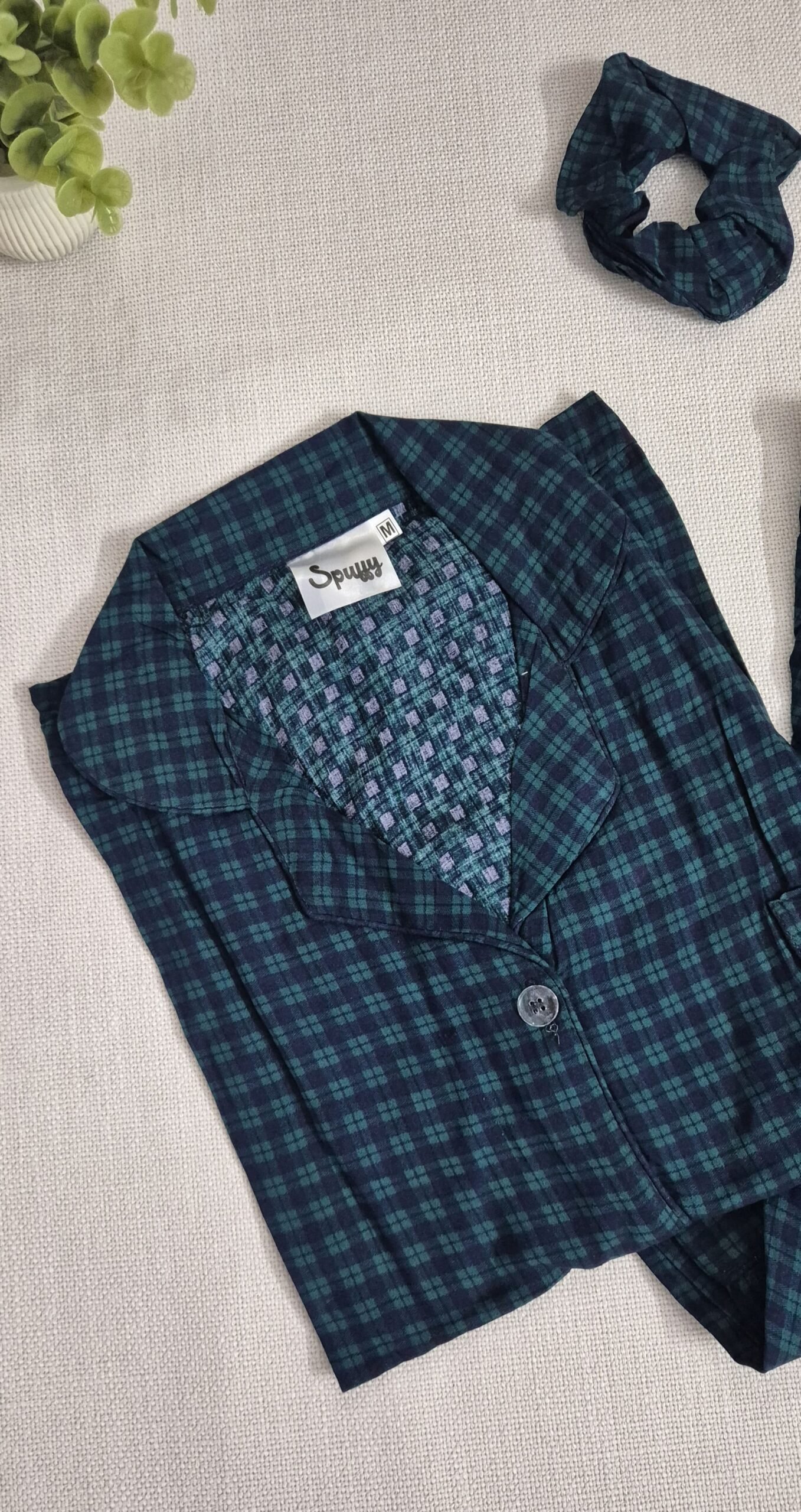Teal Plaid - PJ Set